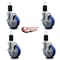Service Caster 5'' Blue Poly Swivel 1-3/4'' Expanding Stem Caster Set with Brake, 4PK SCC-EX20S514-PPUB-BLUE-TLB-134-4 - alternate 3